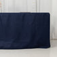 8ft navy blue fitted polyester tablecloth for trade shows.