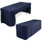 8ft navy blue fitted polyester tablecloth for trade shows.