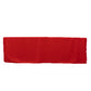 8ft red fitted polyester tablecloth for trade shows and events.