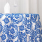 120" Royal Blue Seamless Round Velvet Flocking Design Taffeta Damask Tablecloth