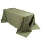 Dusty sage green tablecloth with gold foil tree branch pattern for 6 foot table.