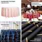 120" Burgundy Seamless Round Tablecloth with Gold Foil Geometric Pattern