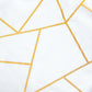 White tablecloth with gold foil geometric pattern. #whtbkgd