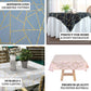 54"x54" Black Polyester Square Tablecloth With Gold Foil Geometric Pattern