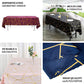 60"x102" Royal Blue Rectangle Polyester Tablecloth With Gold Foil Geometric Pattern