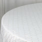 Jacquard Tablecloth 120" Round White - Diamond Trellis with Gold Accent Dots