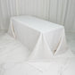 Jacquard Tablecloth 90"x132" Rectangular, White - Diamond Trellis with Gold Accent Dots