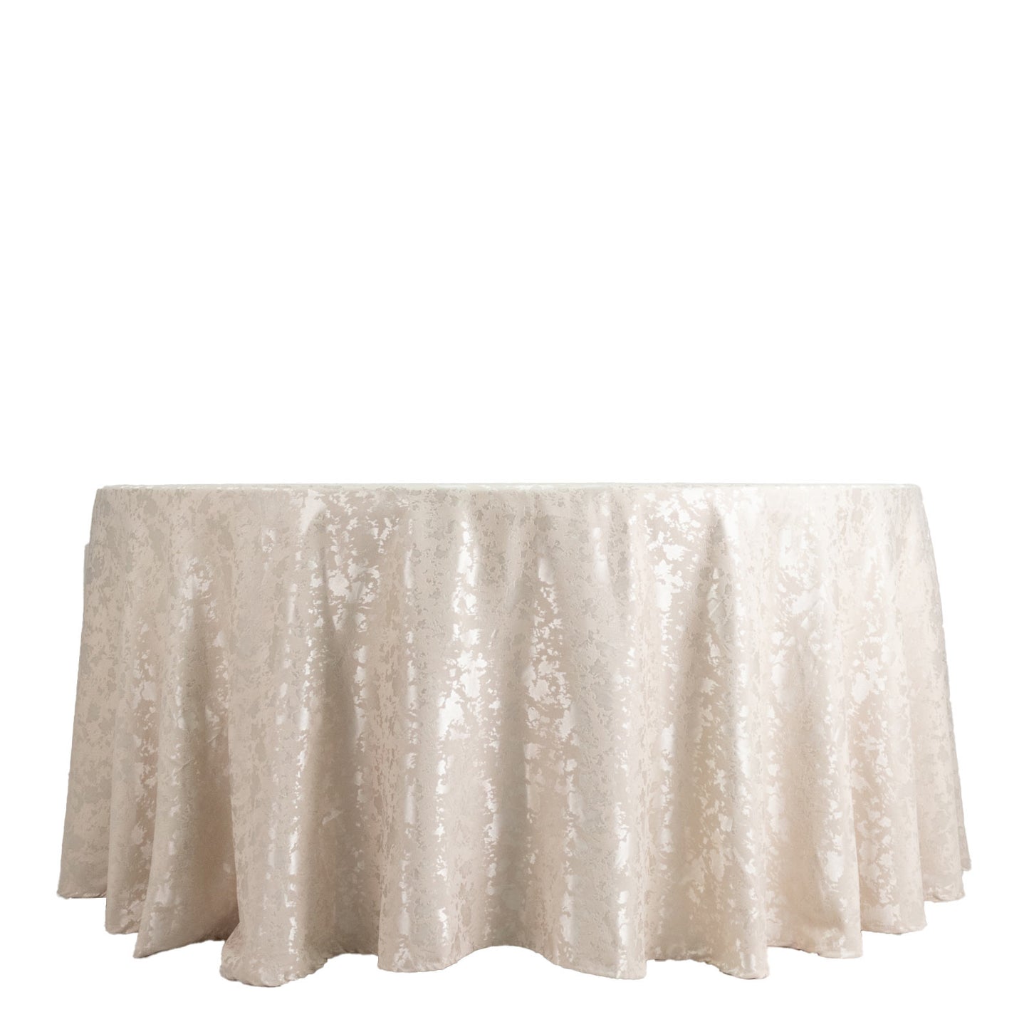 Jacquard Tablecloth 120" Round Beige - Abstract Watercolor Pattern