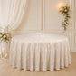 Jacquard Tablecloth 120" Round Beige - Abstract Watercolor Pattern