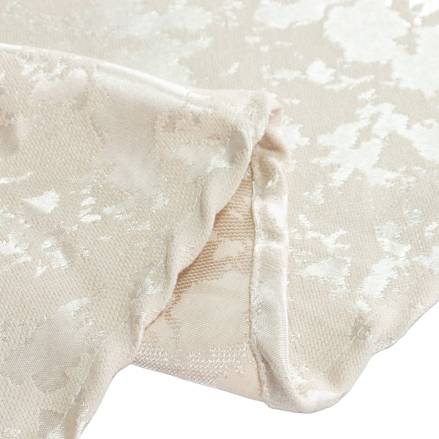 Jacquard Tablecloth 120" Round Beige - Abstract Watercolor Pattern