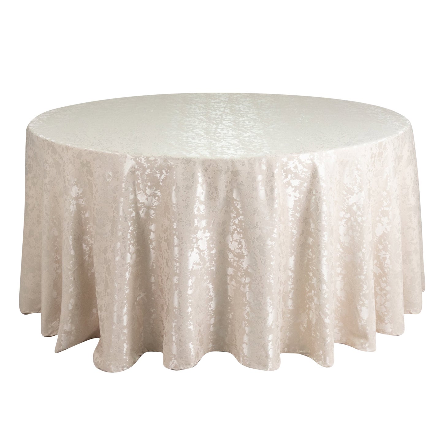 Jacquard Tablecloth 120" Round Beige - Abstract Watercolor Pattern