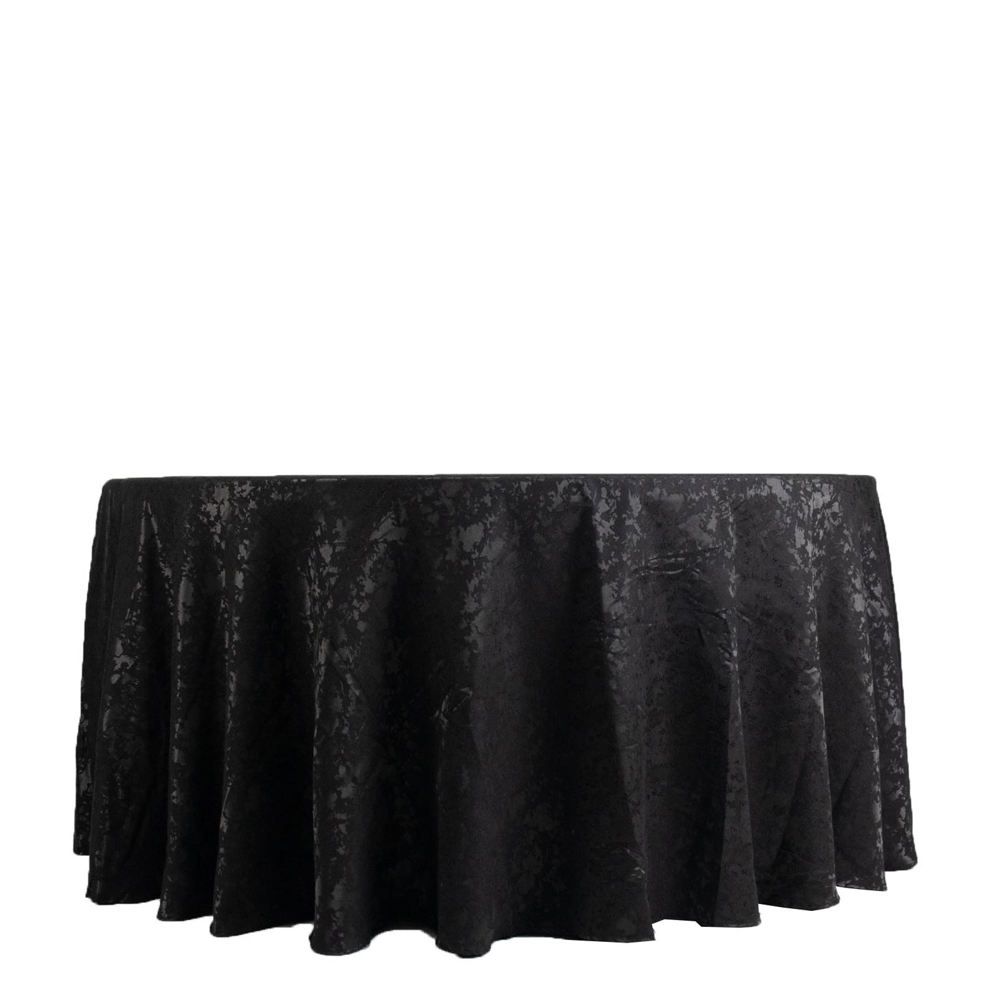 Jacquard Tablecloth 120" Round Black - Abstract Watercolor Pattern
