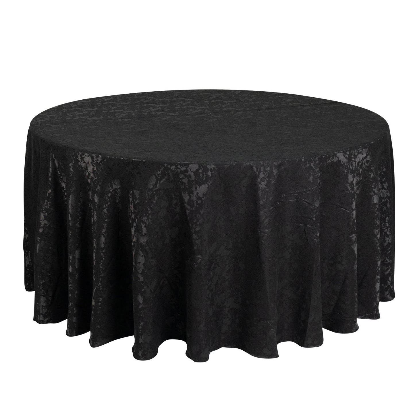 Jacquard Tablecloth 120" Round Black - Abstract Watercolor Pattern