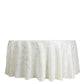 Jacquard Tablecloth 120" Round Off White - Abstract Watercolor Pattern