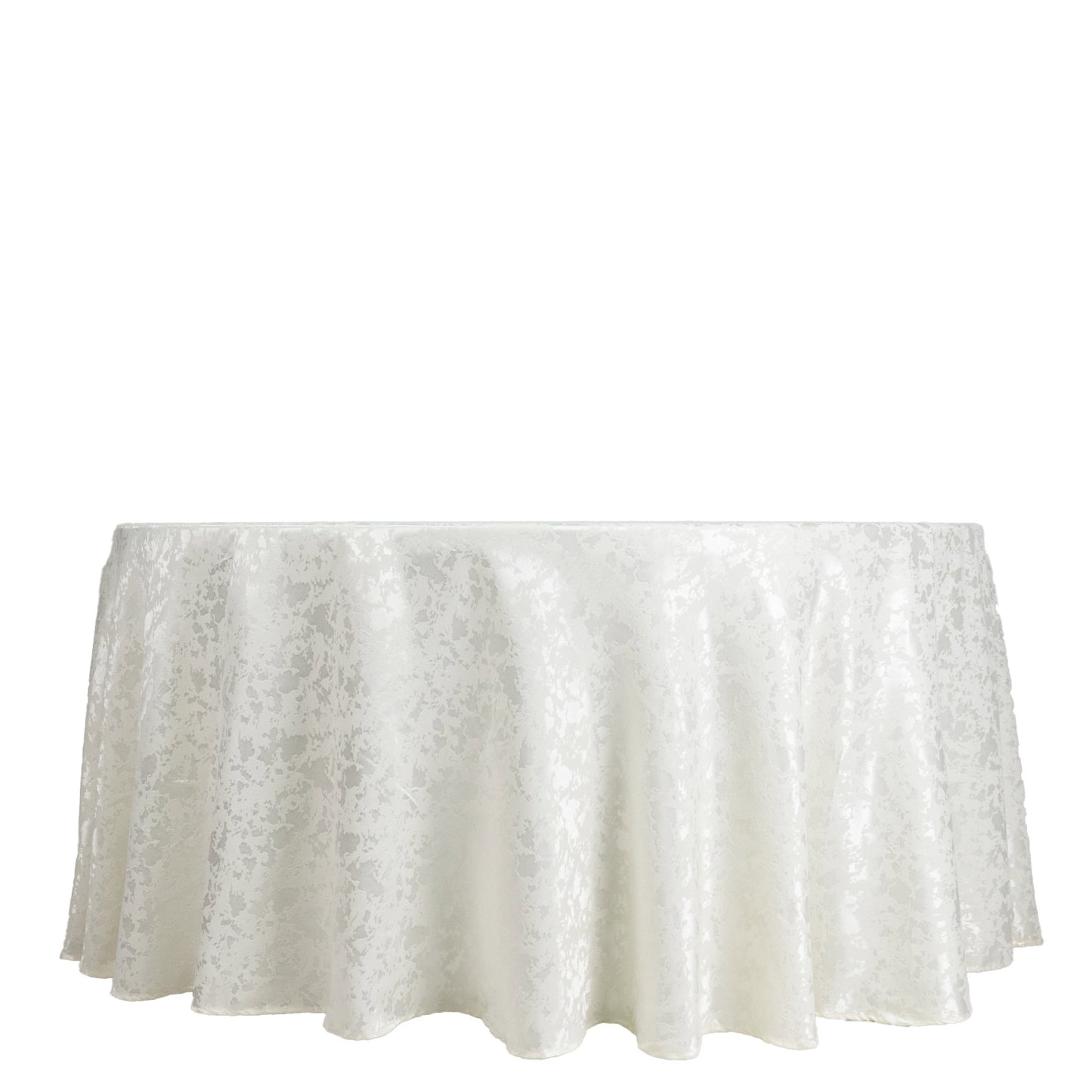 Jacquard Tablecloth 120" Round Off White - Abstract Watercolor Pattern