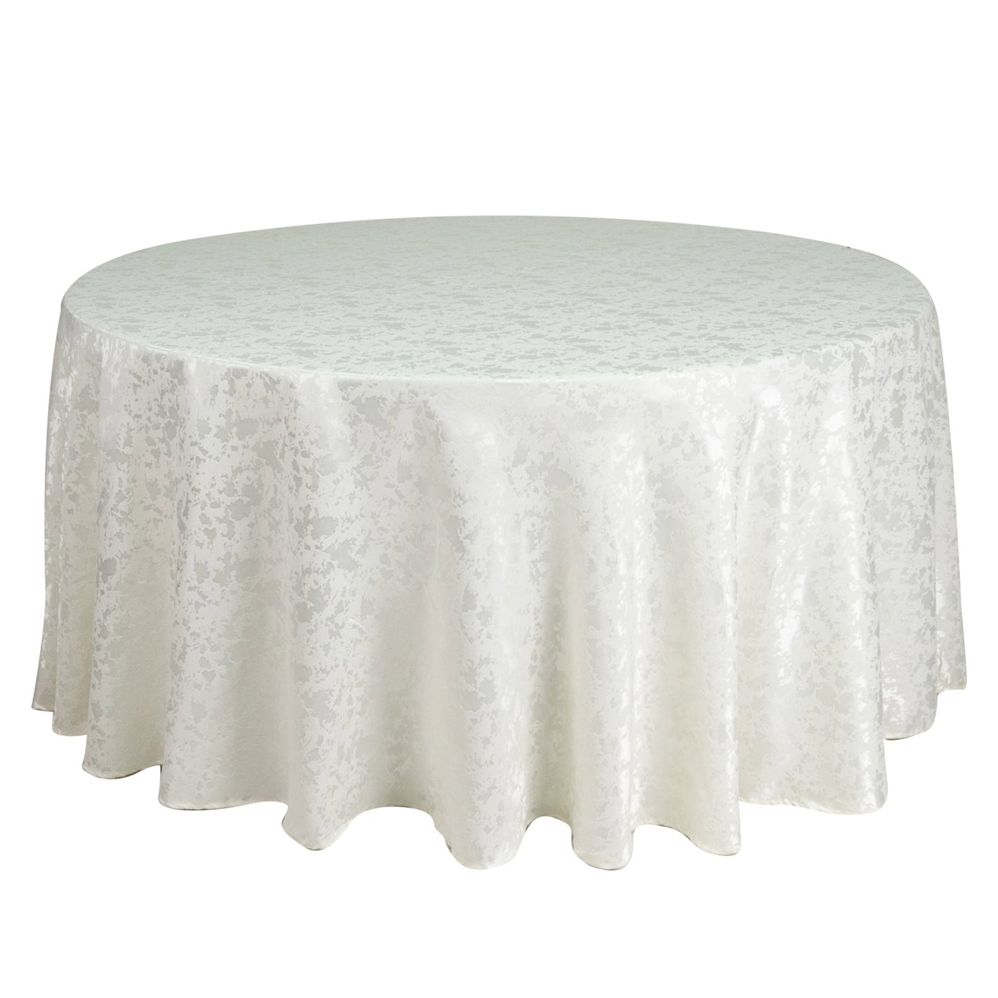 Jacquard Tablecloth 120" Round Off White - Abstract Watercolor Pattern
