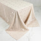 Jacquard Tablecloth 90"x132" Rectangular, Beige - Abstract Watercolor Pattern
