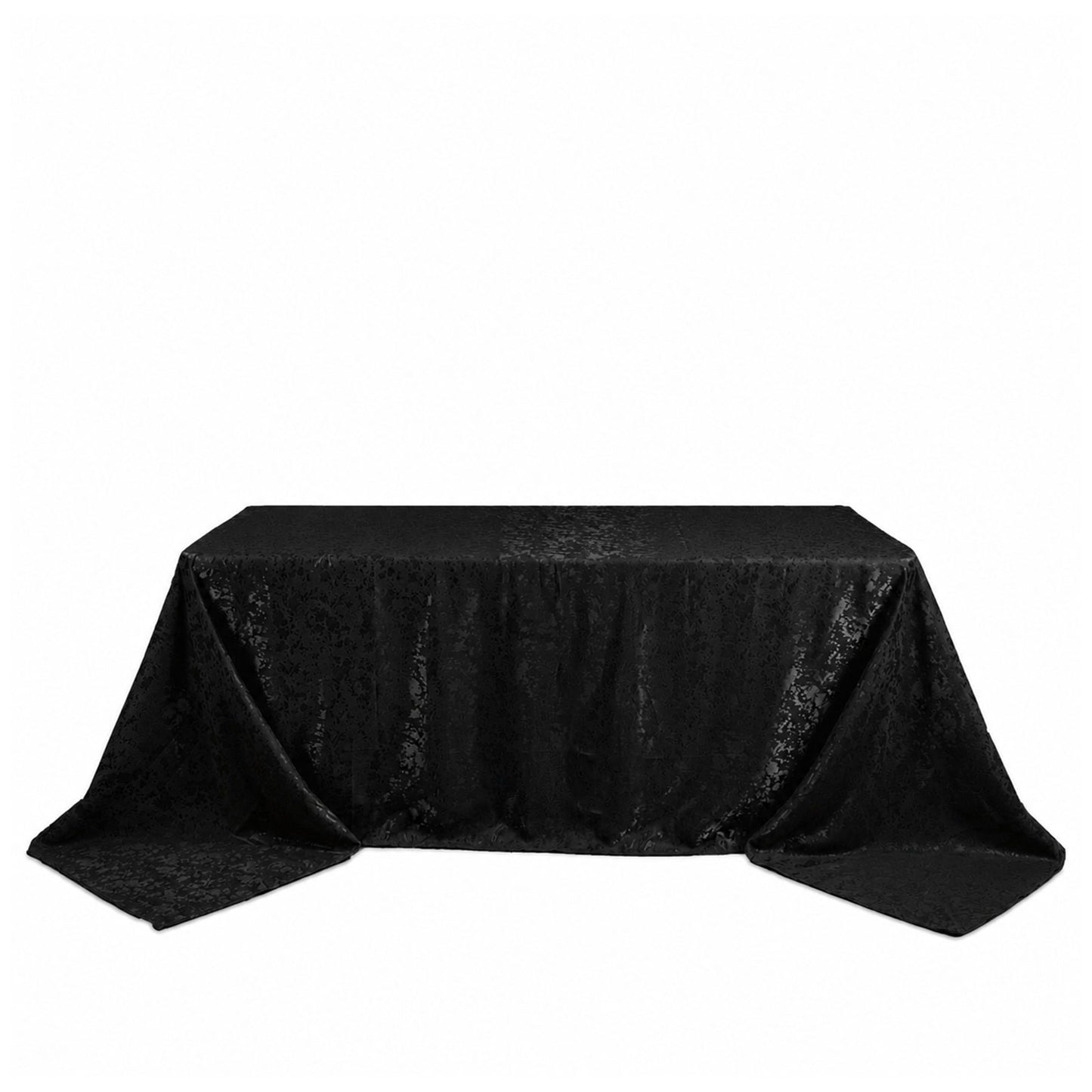 Jacquard Tablecloth 90"x132" Rectangular, Black - Abstract Watercolor Pattern