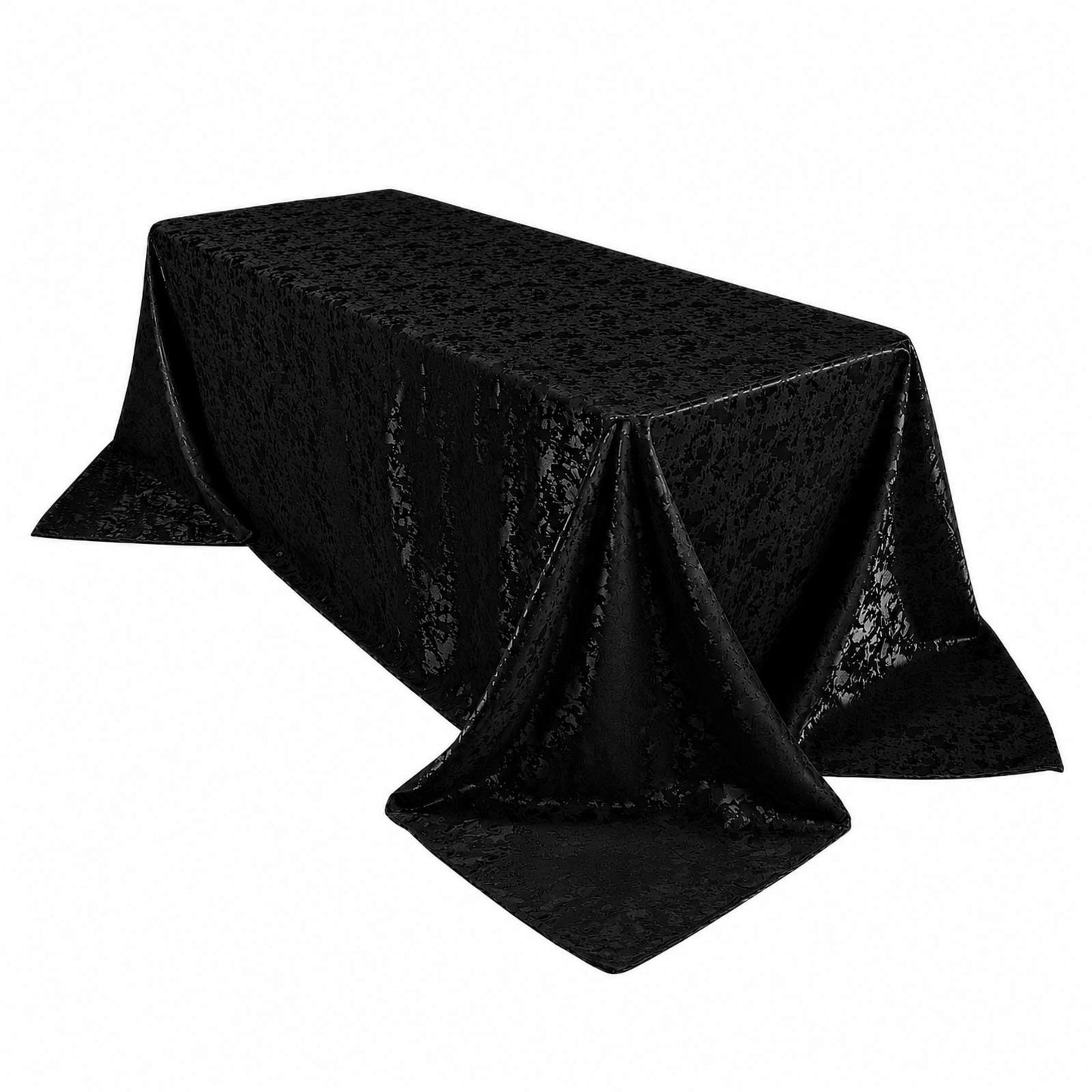 Jacquard Tablecloth 90"x132" Rectangular, Black - Abstract Watercolor Pattern