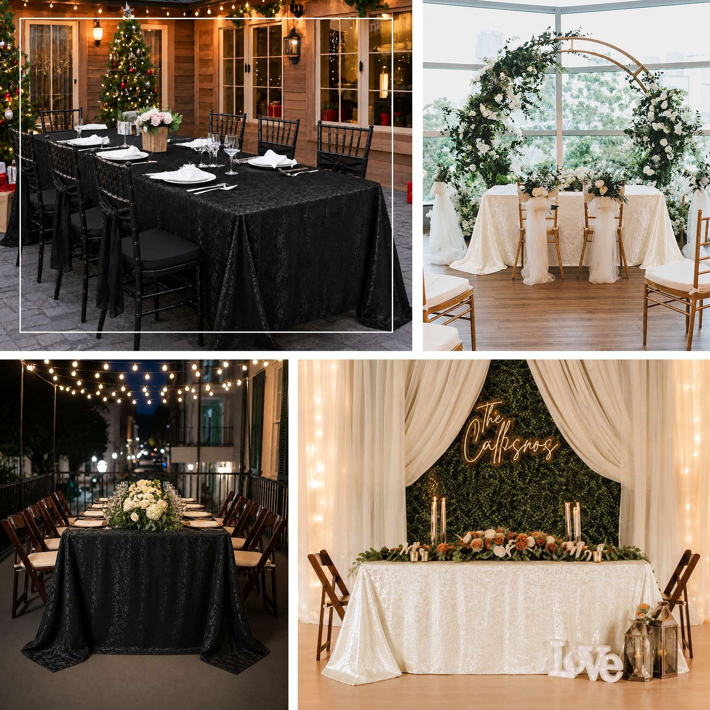 Rectangular jacquard tablecloth for weddings, corporate events, holiday dinners, and formal celebrat