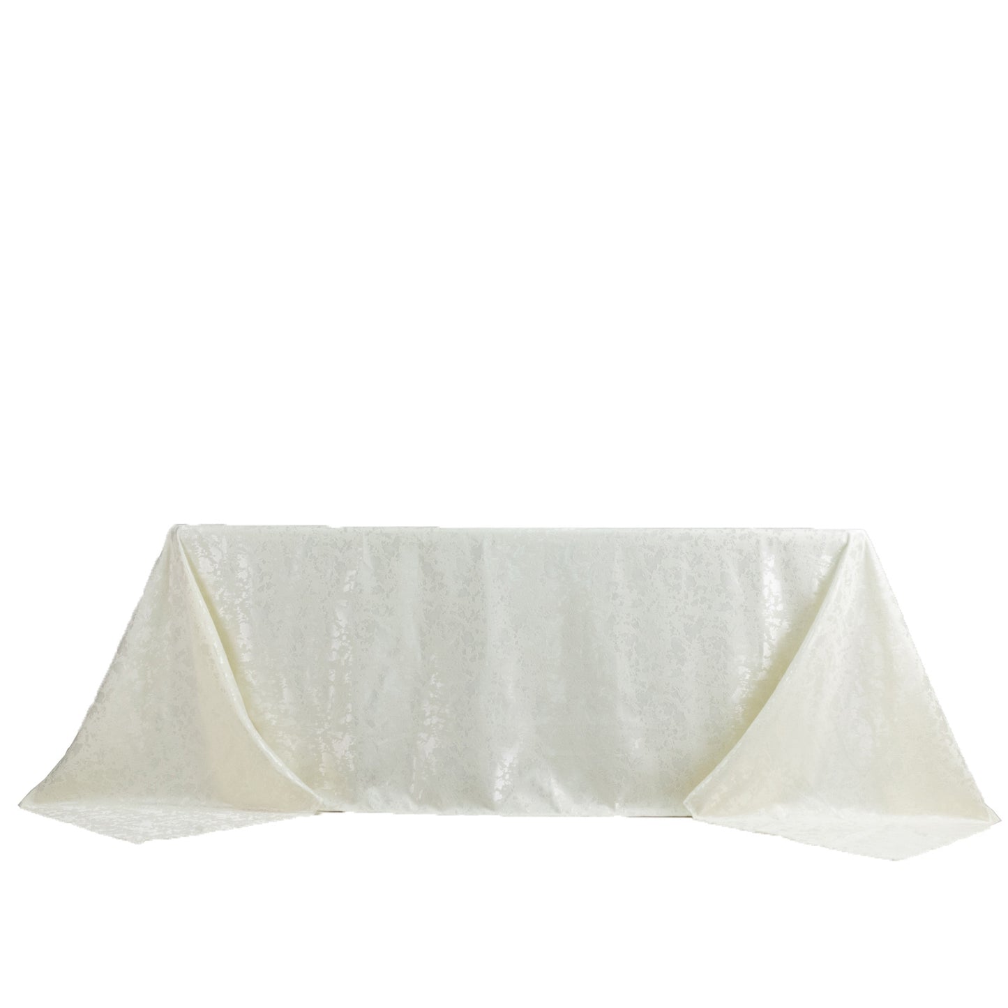 Jacquard Tablecloth 90"x132" Rectangular, Off White - Abstract Watercolor Pattern
