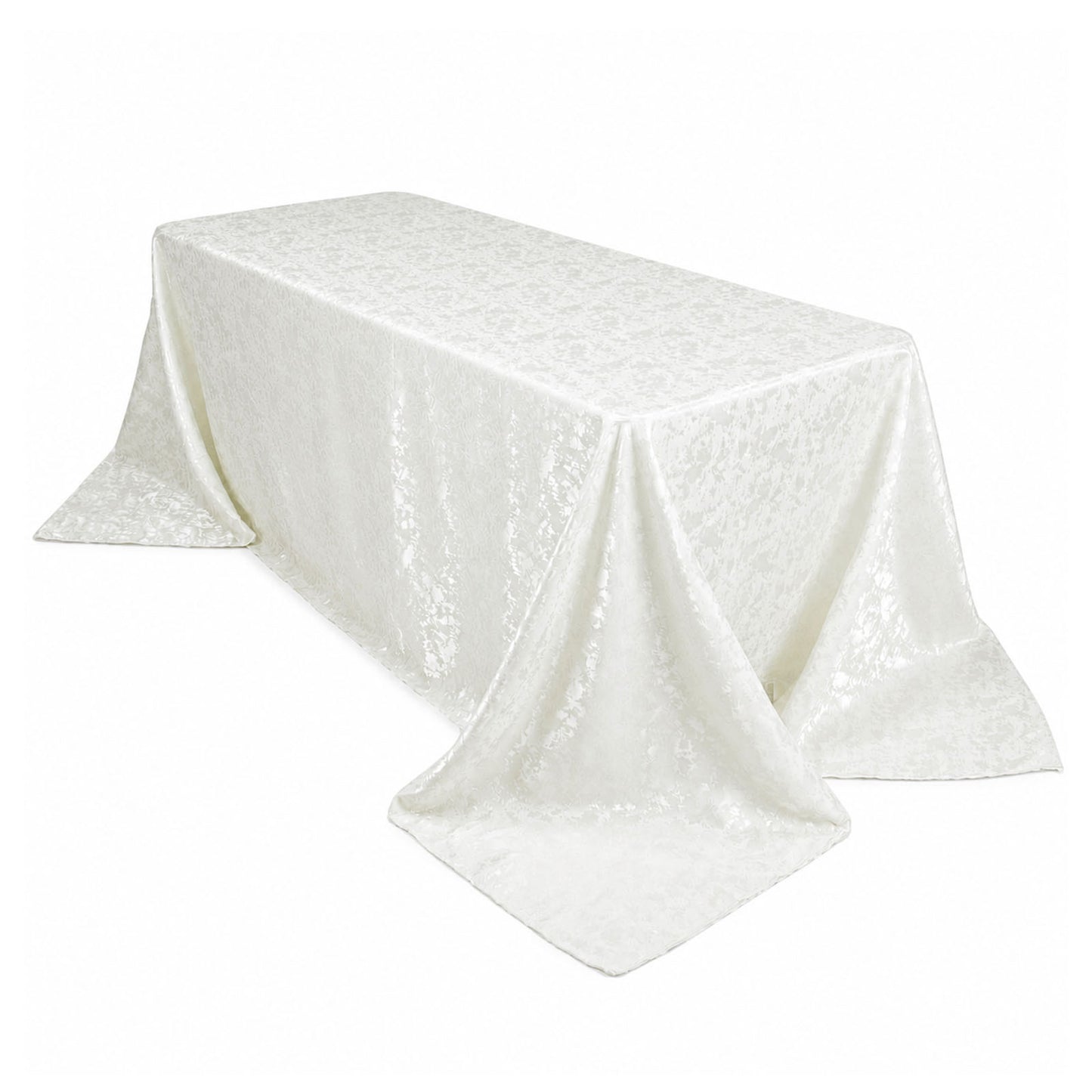 Jacquard Tablecloth 90"x132" Rectangular, Off White - Abstract Watercolor Pattern