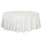 White Round Tablecloth With 108 Inch Diameter And Slubby Texture