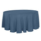 Slubby Textured Round Linen Tablecloth 120 Inch Wrinkle Resistant Cover In Blue
