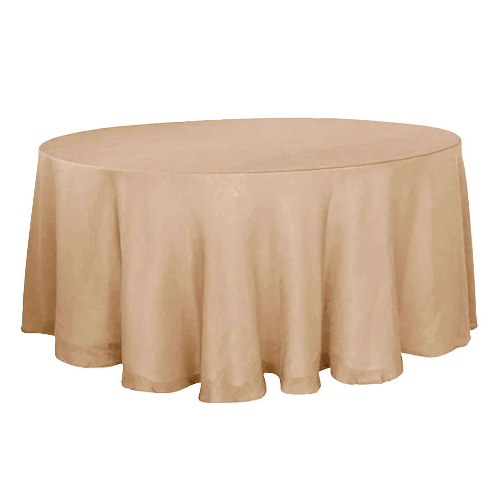 Natural Linen Wrinkle Resistant Tablecloth With Slubby Texture 120 Inch Round