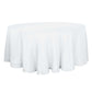 120 Inch Round White Linen Tablecloth Slubby Textured Wrinkle Resistant