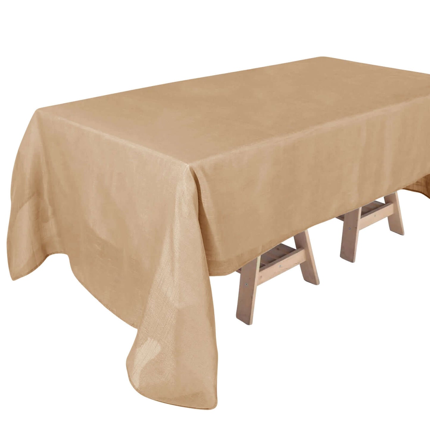 60 Inch x 126 Inch Natural Tablecloth Rectangular With Slubby Linen Texture