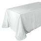 90 Inch x 132 Inch White Wrinkle Resistant Rectangular Linen Tablecloth With Slubby Texture