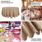 90" Natural Faux Burlap Round Tablecloth, Boho Chic Jute Table Linen