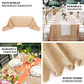 90"x132" Natural Seamless Faux Burlap Rectangle Tablecloth, Boho Chic Jute Table Linen for 6 Foot Table With Floor-Length Drop