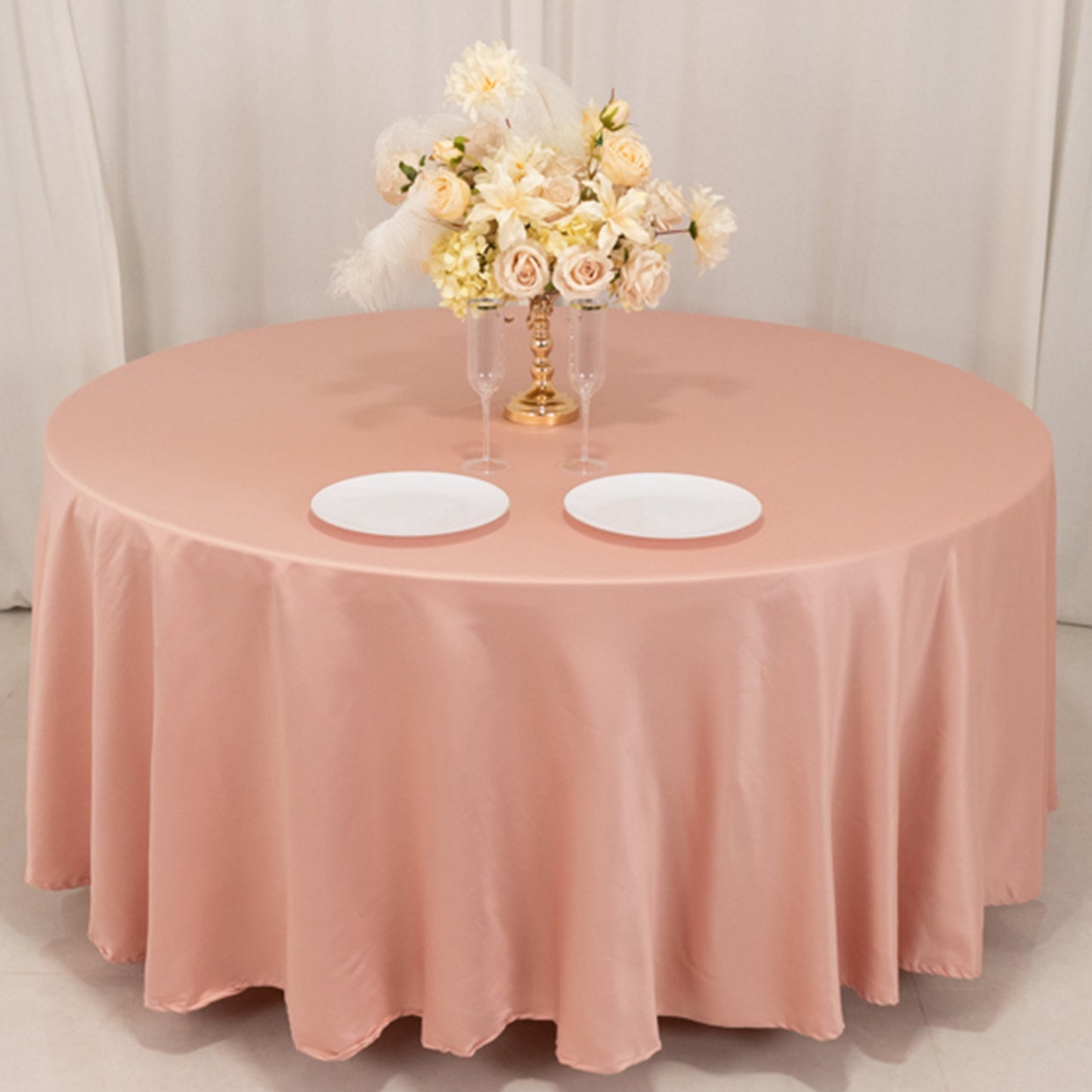 108" Dusty Rose Lamour Satin Round Tablecloth