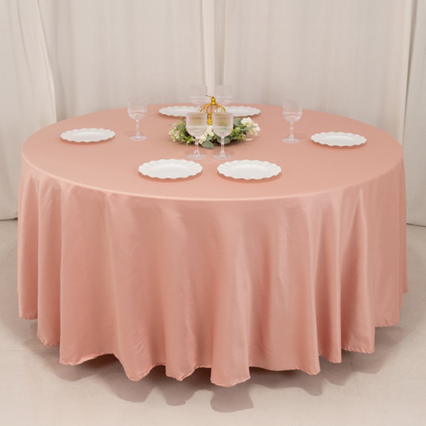 108" Dusty Rose Lamour Satin Round Tablecloth