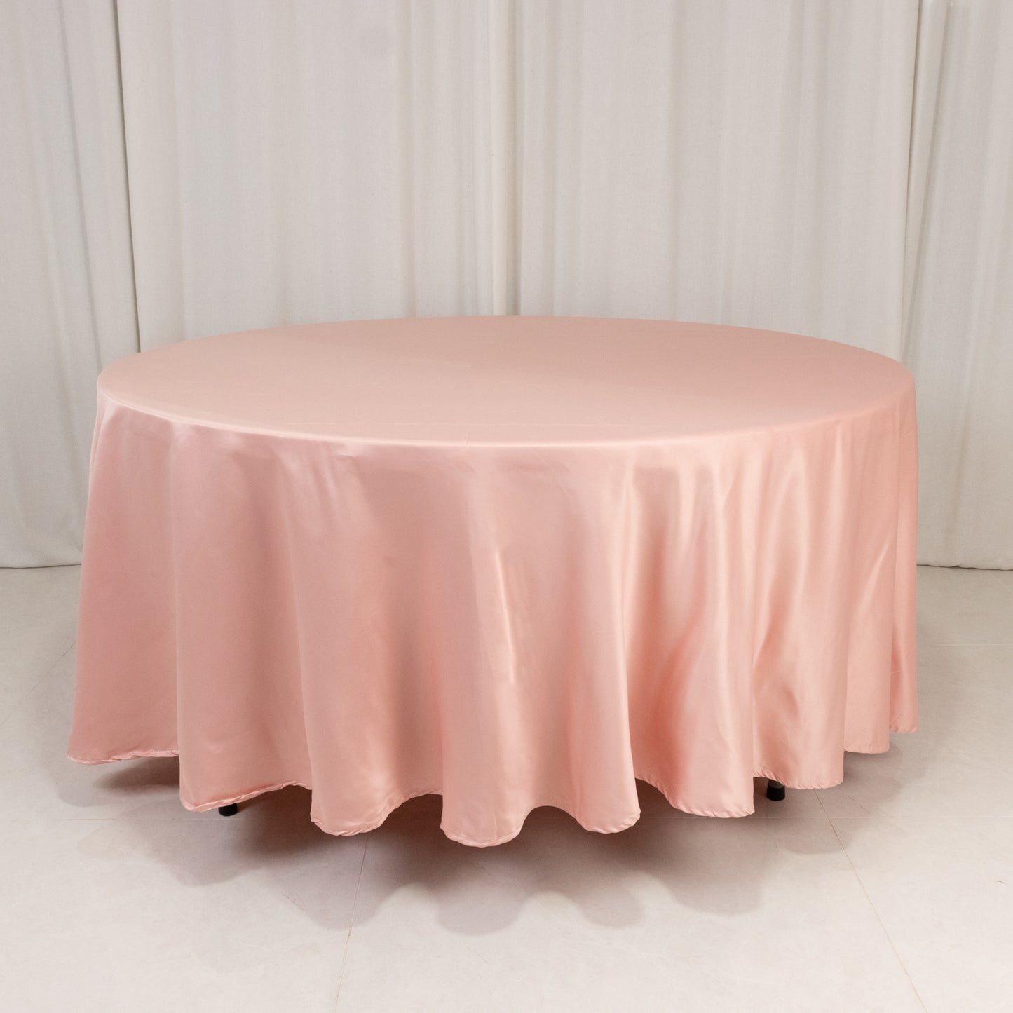 108" Dusty Rose Lamour Satin Round Tablecloth
