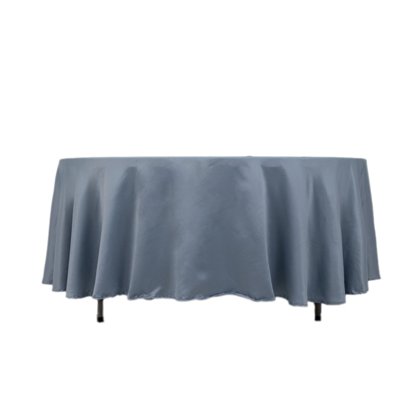 108" Dusty Blue Lamour Satin Round Tablecloth