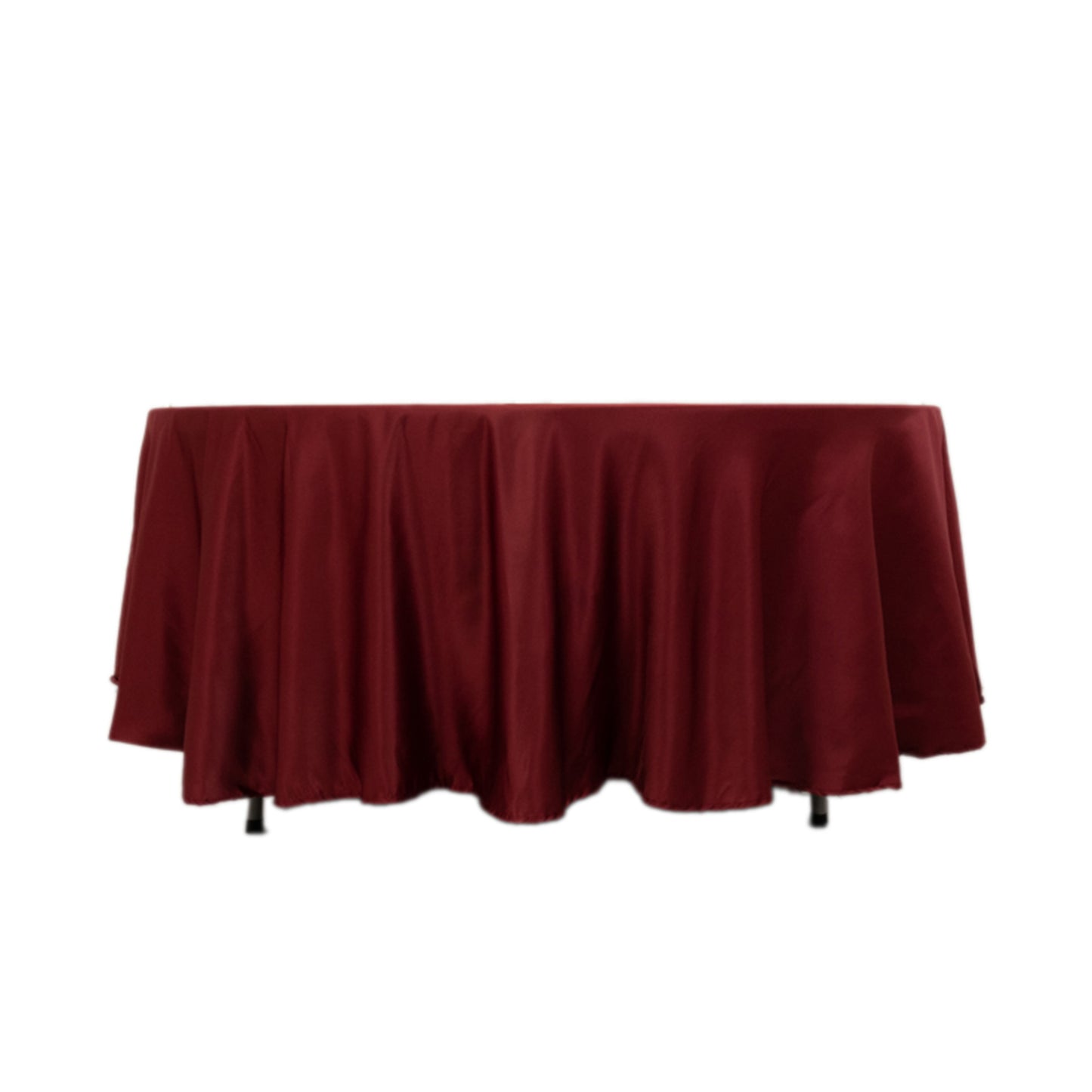 108" Burgundy Lamour Satin Round Tablecloth