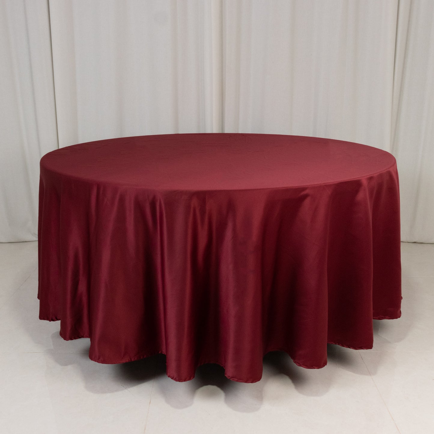 108" Burgundy Lamour Satin Round Tablecloth