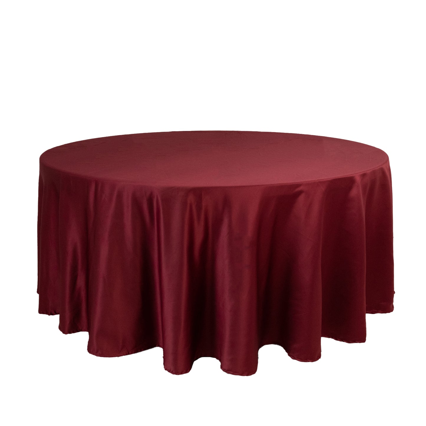 108" Burgundy Lamour Satin Round Tablecloth