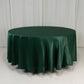 108" Hunter Emerald Green Lamour Satin Round Tablecloth