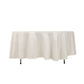 Ivory satin round tablecloth, 108 inches in diameter.