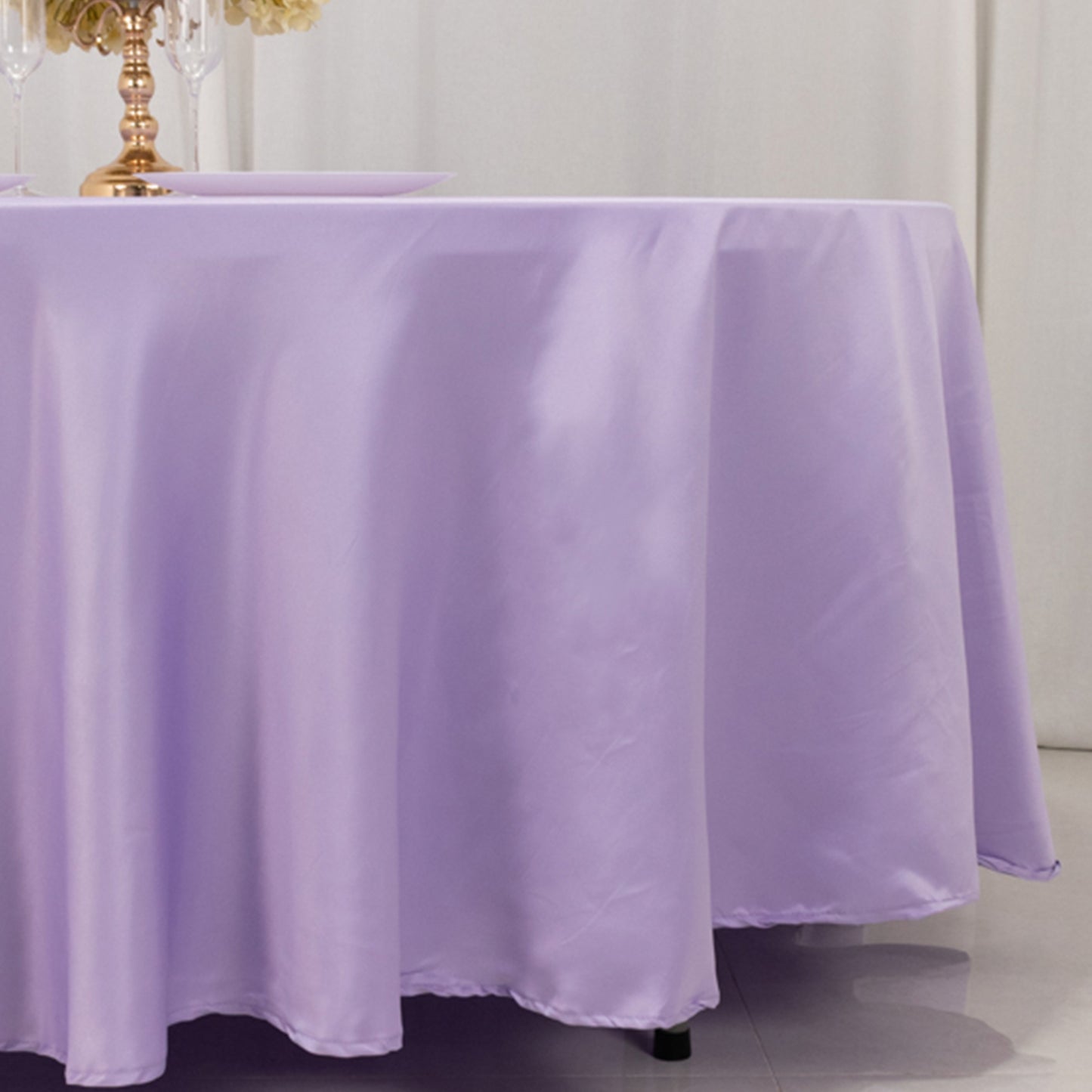108" Lavender Lilac Lamour Satin Round Tablecloth