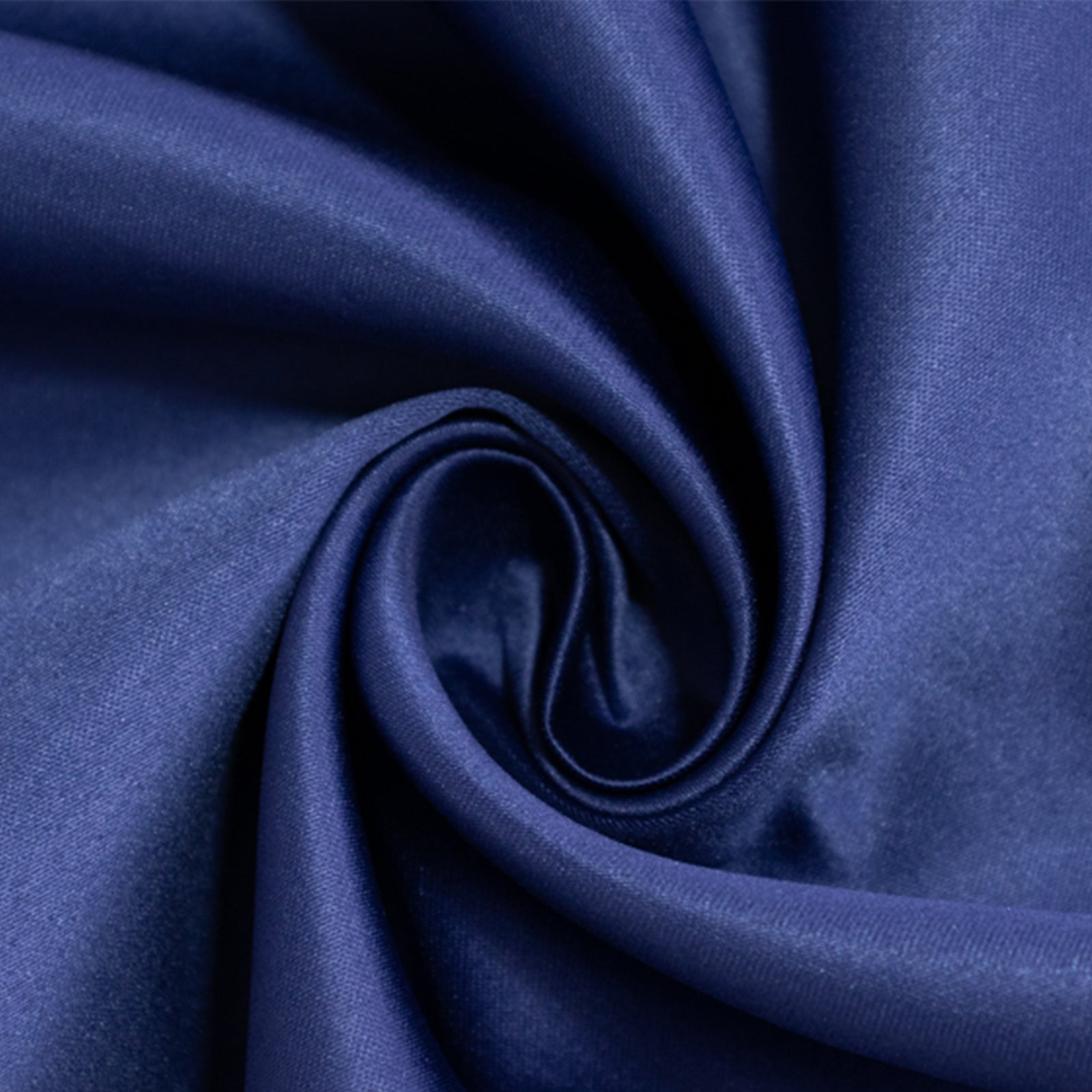 108" Navy Blue Lamour Satin Round Tablecloth in rich navy blue fabric. #whtbkgd
