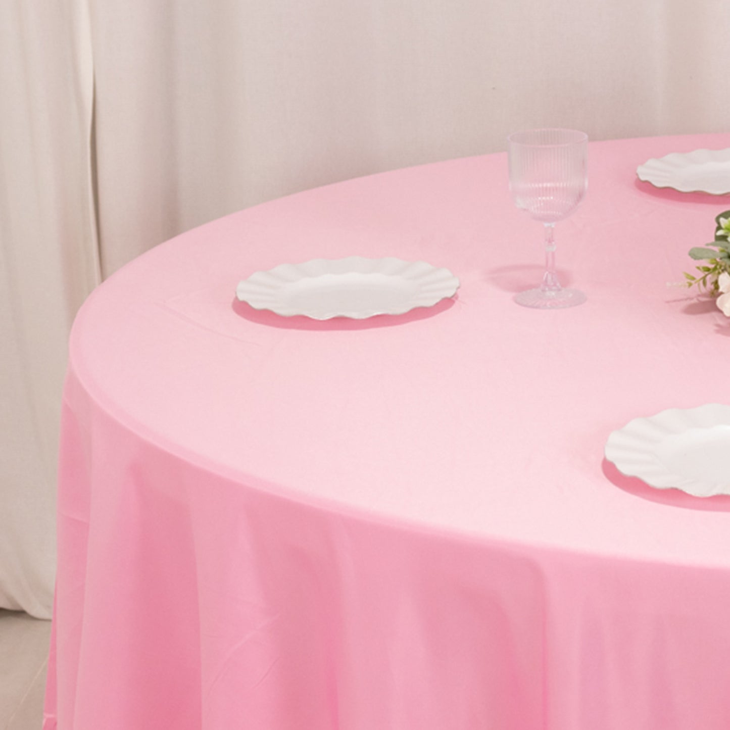 108" Pink Lamour Satin Round Tablecloth