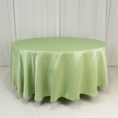 Effortless Elegance with the Sage Green Lamour Satin Round Tablecloth