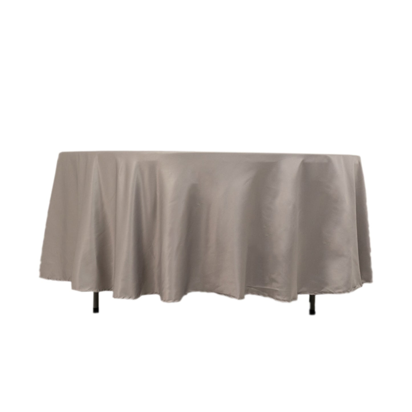 108" Silver Lamour Satin Round Tablecloth