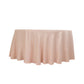 120" Blush Seamless Lamour Satin Round Tablecloth for 5 Foot Table With Floor-Length Drop