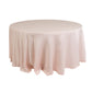120" Blush Seamless Lamour Satin Round Tablecloth for 5 Foot Table With Floor-Length Drop